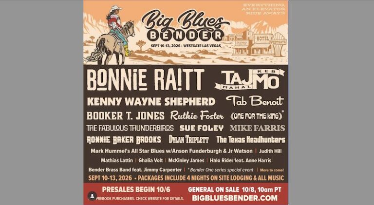 Big Blues Bender Festival 2026 à Las Vegas, le programme
