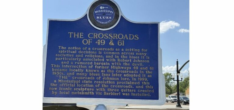 Mississippi Blues Trail Marker, The Crossroads of 49 & 61, Clarksdale
