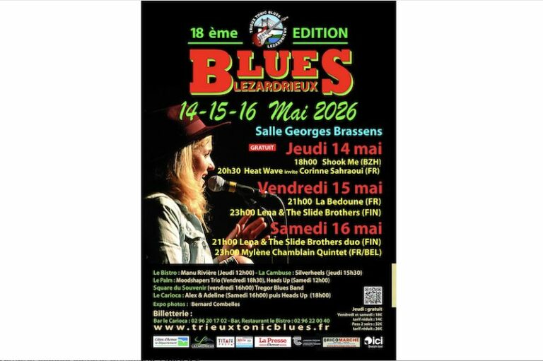 Trieux Tonic Blues Festival 2026 à Lézardrieux, le programme