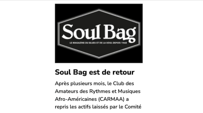 Soul Bag revient en ligne !