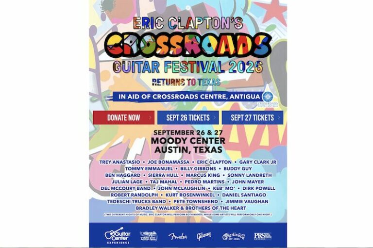 Eric Clapton&rsquo;s Crossroads Guitar Festival 2026, programme et… tarifs !